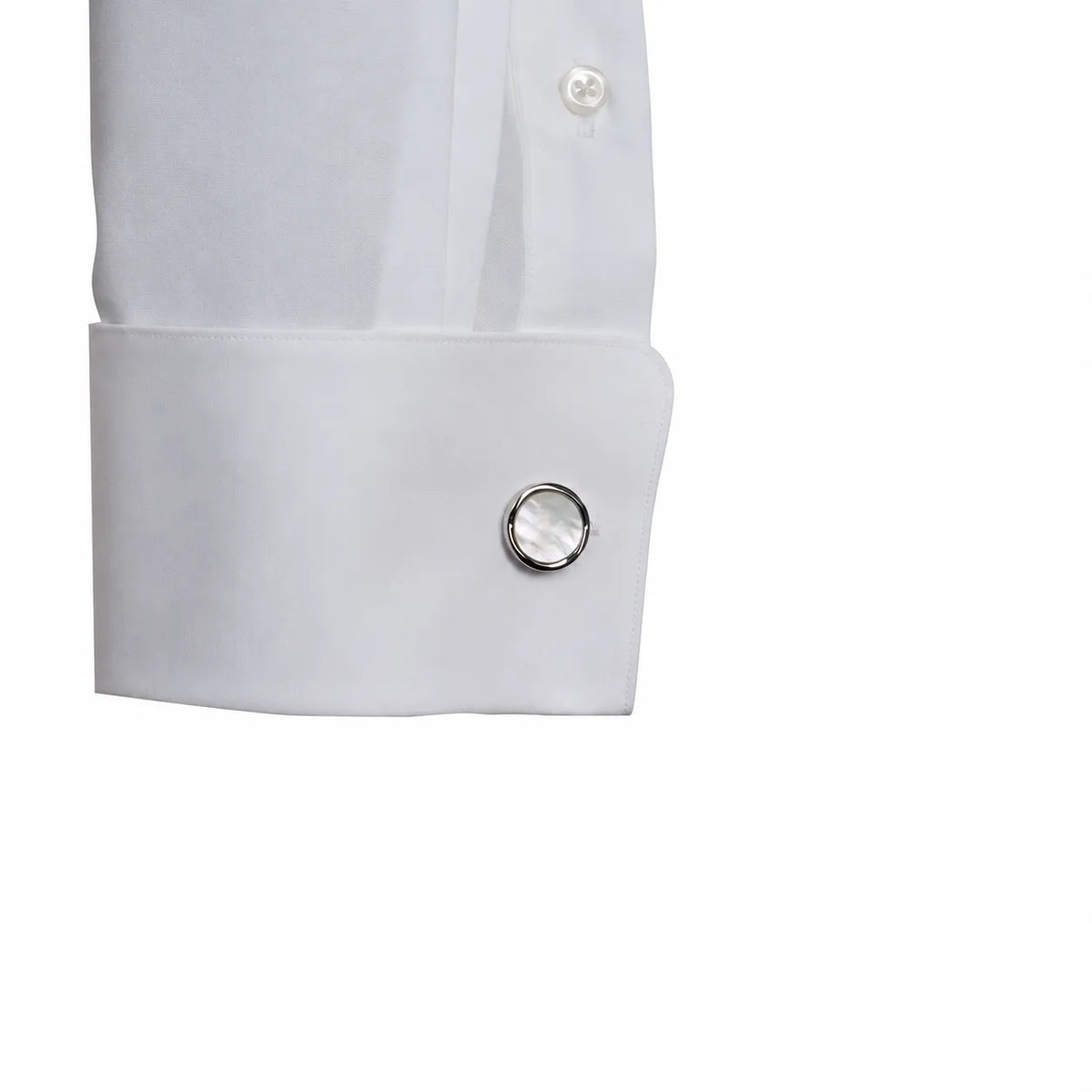 White Mother-of-Pearl Cufflinks Circle