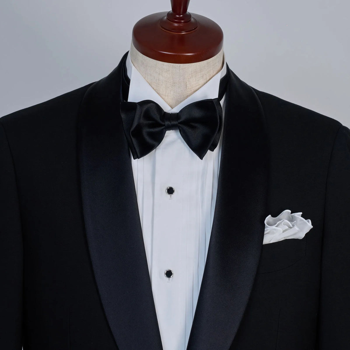 Black satin bowtie
