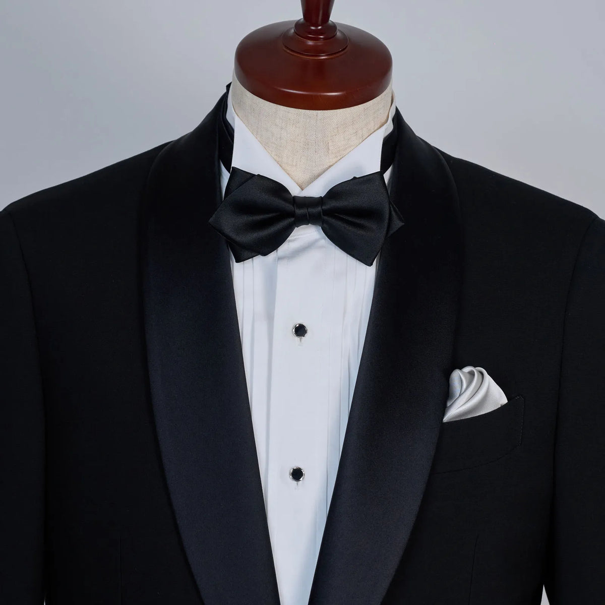 Black satin bowtie