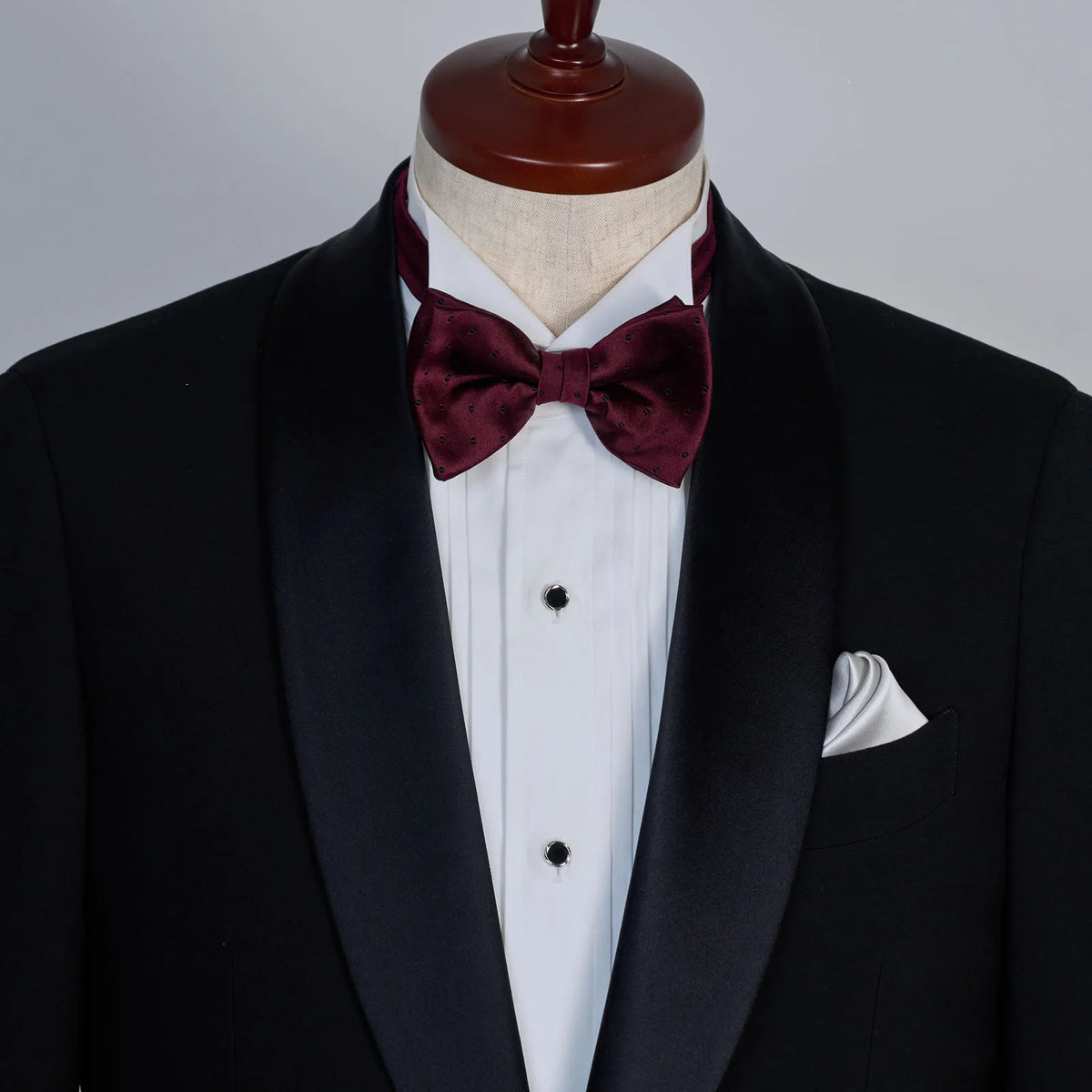 Black satin bowtie