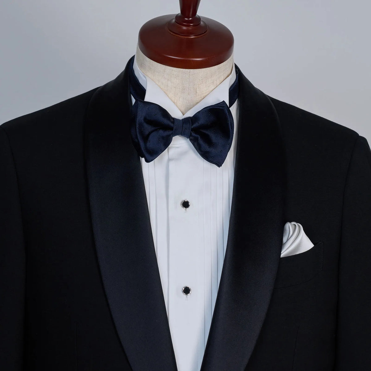 Black satin bowtie